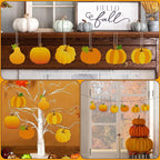 24 PCS Unfinished Wooden Fall Crafts, Pumpkin Shaped Hanging Ornaments DIY Wood - Image 7