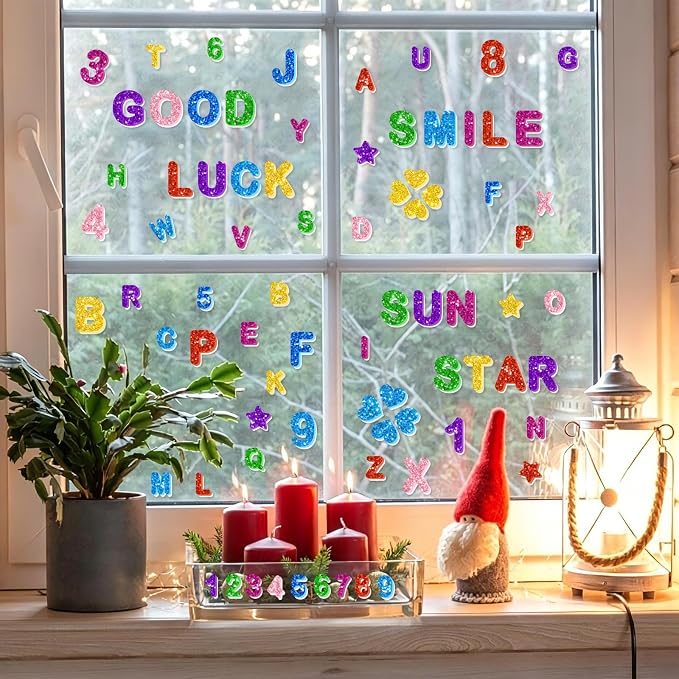 616PCS Glitter Foam Letter Stickers, Colorful Alphabet Number Stickers - Image 7