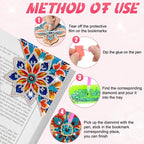 WIVICO 4Pcs Diamond Painting Bookmarks, Diamond Pearl Art Kits - Image 5