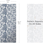 DKTIE Blue Bohemian Seamless Decorative Privacy Window Film Patterns Stain - Image 2