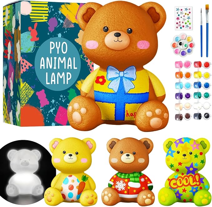 Goody King Paint Your Own Bear Lamp Kit, DIY Night Light, Arts and Crafts by GoodyKing