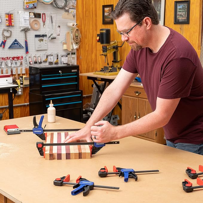 WORKPRO Bar Clamps for Woodworking, 6-Inch and 12-Inch Wood Clamps Set - Image 7