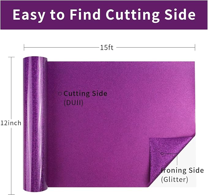 Glitter HTV Heat Transfer Vinyl, Sparkle HTV Compatible - Image 2