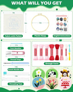 FIVEIZERO Punch Needle Kit for Beginners, Birthday Cake Punch Embroidery Kit - Image 2