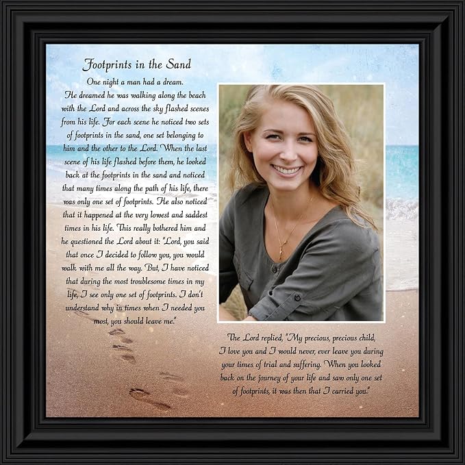 Footprints in the Sand Inspirational Wall Art, Beach Decor, Christian Gifts - Image 2