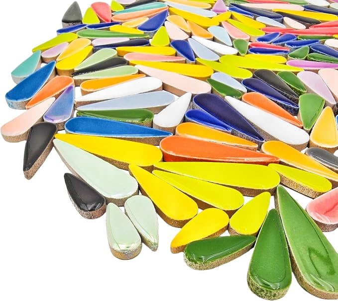 1.1lb Ceramic Mosaic Tiles, Mixed Colour Ceramic Mosaic Pieces - Image 4