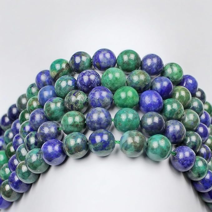 MJDCB 5A Natural Phoenix Lapis Lazuli Round Loose Beads - Image 6
