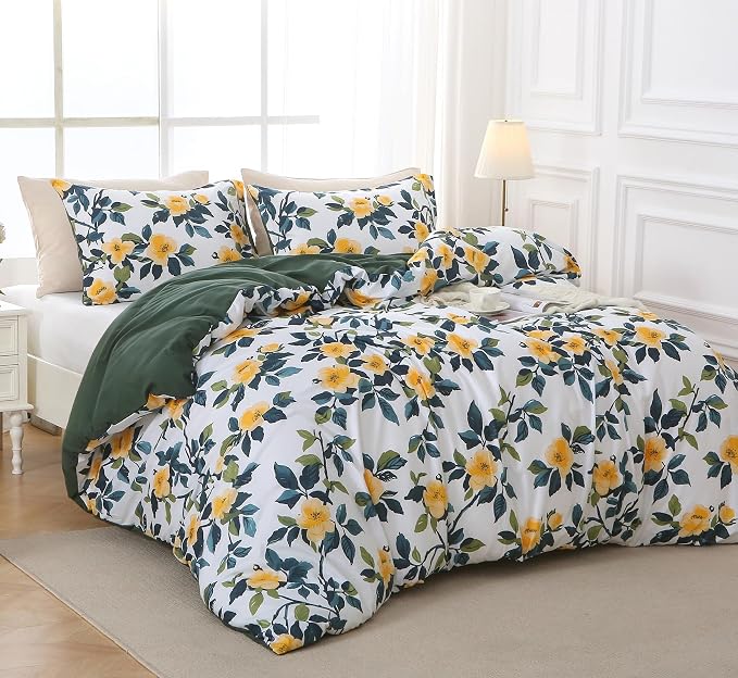 Duvet Cover King Size, Reversible Floral Vintage Duvet Cover Set - Image 3