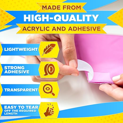 Basting Tape for Sewing 0.6 In x 60 Yd – Transparent Thin Acrylic Double Sided - Image 3