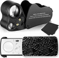2 Pieces Jewelers Loupe 30X 60X 90X Illuminated Eye Loupe Magnifier Jewelry by Jetec