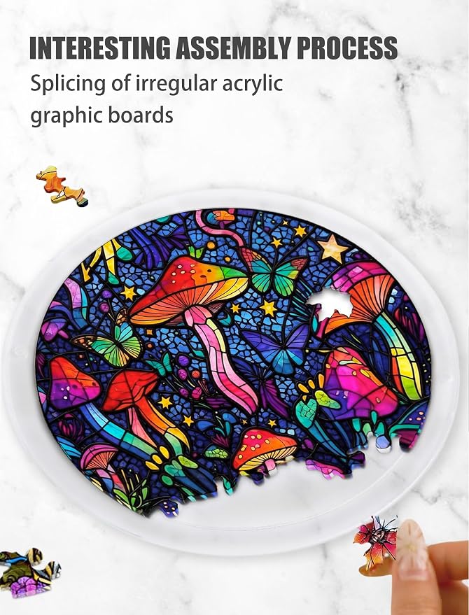 83 Piece Acrylic Puzzle Suncatcher, Stained Glass Style Art DIY Puzzle - Image 4