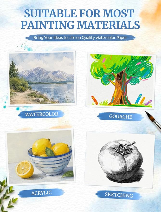 120 Sheets 4x6 Watercolor Paper Bulk, Cold Press Watercolor Paper Cards | 110 - Image 5