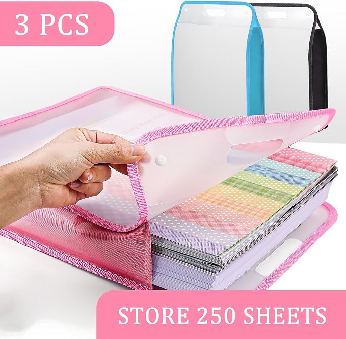 Caydo 3 Pack Scrapbook Paper Storage, Vinyl Paper - Image 3