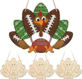 Paintable Thanksgiving Ornaments 3 Sets, Wooden Football Turkey Ornaments to by Sereliy