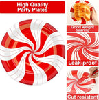 100Pcs Christmas Peppermint Paper Plates and Napkins Party Supplies Candy Cane - Image 4