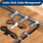 Abnii 50 PCS Hook and Loop Cable Ties, Under Desk Cable Management, Self - Image 2