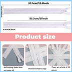 YAKA 20pcs White Nylon Invisible Zippers Tailor Sewing Tools Garment - Image 2