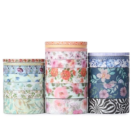 Mr. Pen- Washi Tape Set, 21 Rolls, Floral Vintage | 5 Yards/Roll, Washi Tape - Image 6