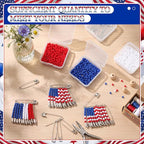 40 Safety Pin Fashion Bulk Include Safety Pin and Small Beads, Flag Bead Craft - Image 5