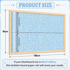 Blue Composition Bulletin Board Roll Non-Woven Fabric Poster 16in X 12ft | Back - Image 3