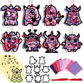 Eersida 32 Sets Valentine's Day Monster Suncatcher Craft Kit, DIY Stained Glass by Eersida