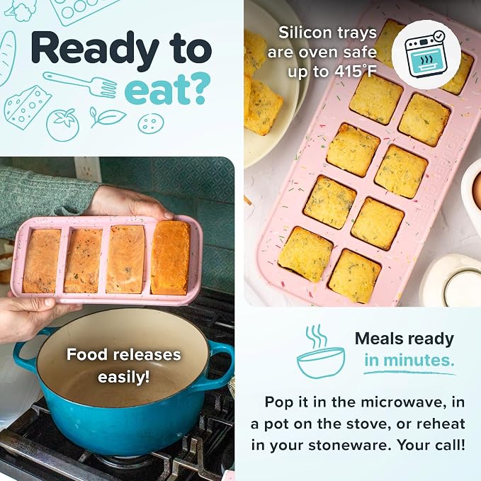 Souper Cubes 2 Cup Silicone Food Freezer Mold, Cotton Candy, Oven and Microwave - Image 4