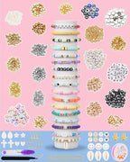 Mio Angle Clay Beads 2 Boxes 24 Colors Bracelet Making Kit, Round Letter Beads - Image 2