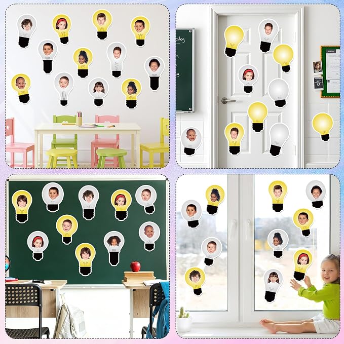 60PCS Classroom Light Bulb Cutouts Back to Schol Light Bulb Bulletin Board - Image 5