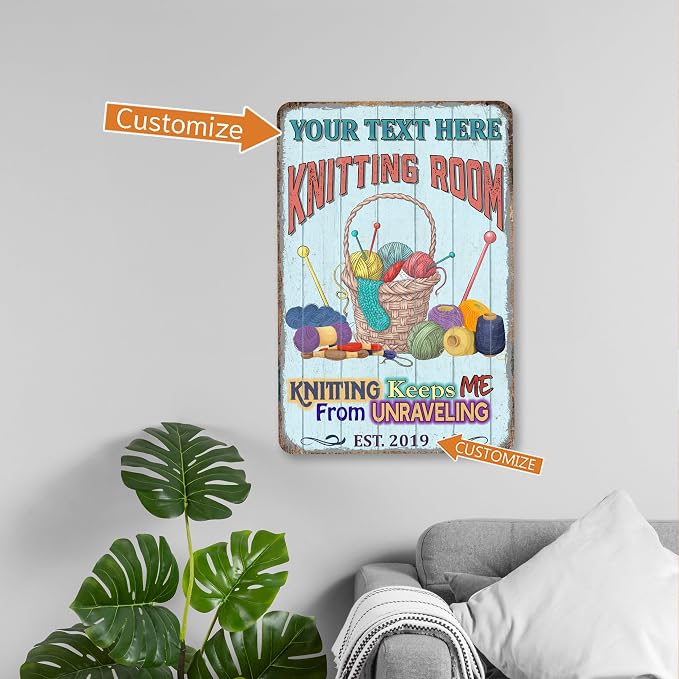 Personalized Knitting Room Sign Custom Sign Art Room Décor - Image 4