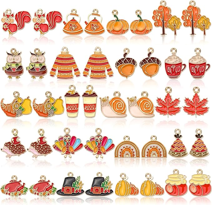 MARFOREVER 40Pcs/20 Pairs Fall Charms, Thanksgiving Charm by MARFOREVER