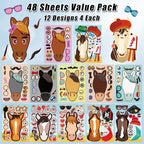 48 Sheets Create Funny Ponies Stickers, Make a Face Stickers - Image 3