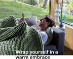 YnM Velvet Weighted Blanket, Handmade Chunky Knitted Design, Soft and Cozy - Image 3