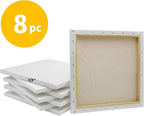 FIXSMITH Stretched White Blank Canvas- 12x12 Inch, Bulk Pack of 8, 100% Cotton - Image 4
