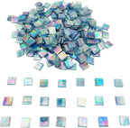 1.1 LB Ice Jade Mosaic Tiles, 0.59“ Square Glass Mosaic Pieces - Image 4