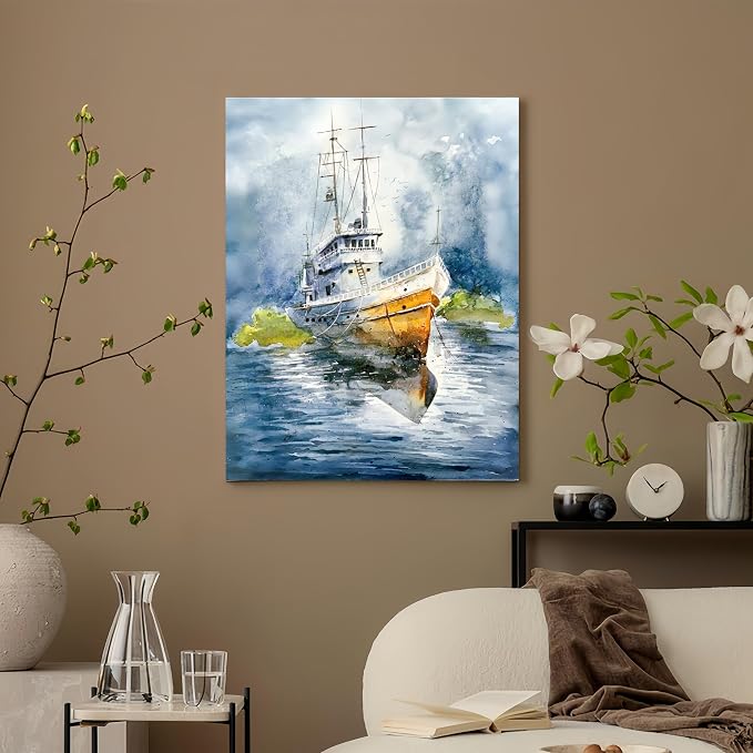 GXGLLPZBY Painting by Numbers for Adults Beginner, Ship Paint by Number Kits on - Image 4