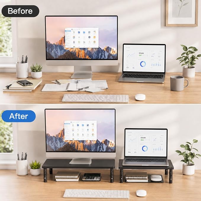 OPNICE Desk Organizers and Accessories, Adjustable Computer Monitor Stand Riser - Image 3