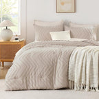 Andency Linen Comforter Set Queen Size, Boho Soft Warm Tufted Bedding Comforter by Andency