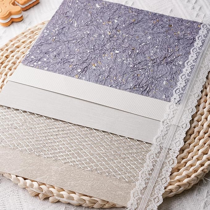 15Pcs Handmade Scrapbook Art Paper Craft Textured Paper Colorful A5 sheet Mesh - Image 7