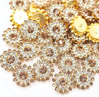 14mm 150pcs Crystals Yellow Glass Gems Sew on Rhinestones, Metal Base Claw by Unknown