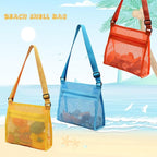 MUYIZI Mesh Beach Bag for Shells Collecting 3 Pack, Shell Bags for Beach - Image 4