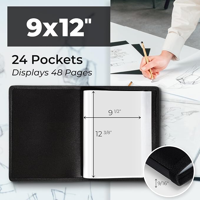 Dunwell 9x12 Art Portfolio Binder, Portfolio Binder - Image 2