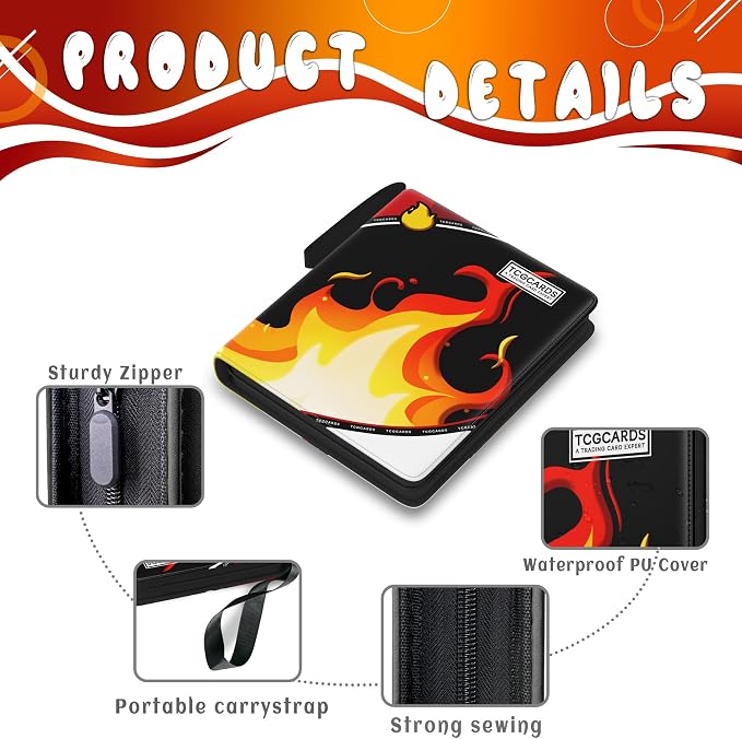 Trading Card Binder 4 Pocket, Card Binder 400 Pockels Card Book Holder Cards - Image 3