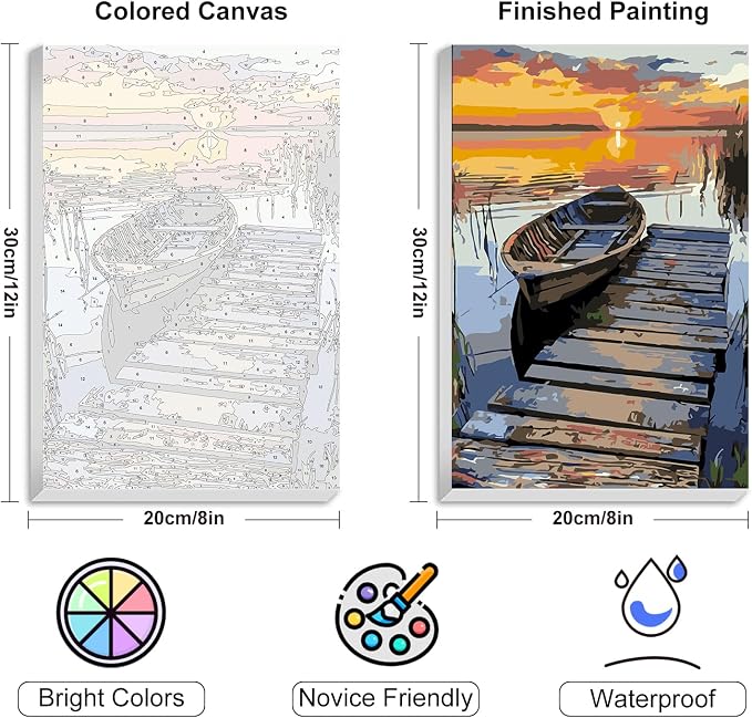 4 Pack Framed Paint by Numbers Kit - Image 3