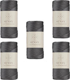 5 Skeins of Sensy Premium 2mm 251 Yards Polyester Rope 100% Polypropylene Cord by SSENSY
