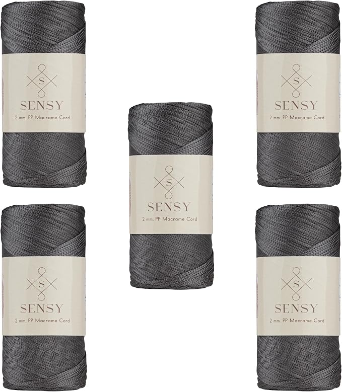 5 Skeins of Sensy Premium 2mm 251 Yards Polyester Rope 100% Polypropylene Cord by SSENSY
