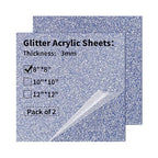 2 PCS 8 x 8 inch Glitter Colored Plexiglass Acrylic Sheets by gdhwcxl
