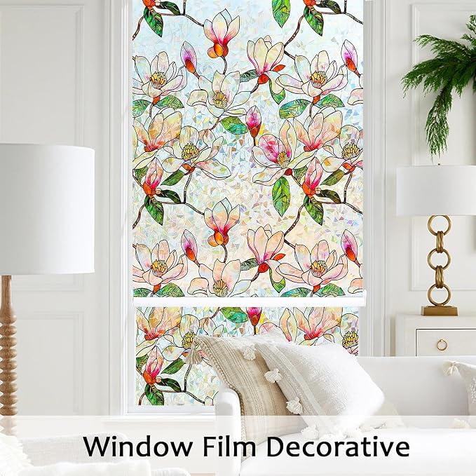 Window Privacy Film Stained Glass Window Film Decorative, Static Cling Rainbow - Image 9