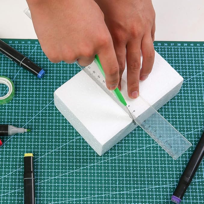 Crafare 8 Pack Craft Foam Blocks 6X4X2in Polystyrene Brick Rectangle - Image 3