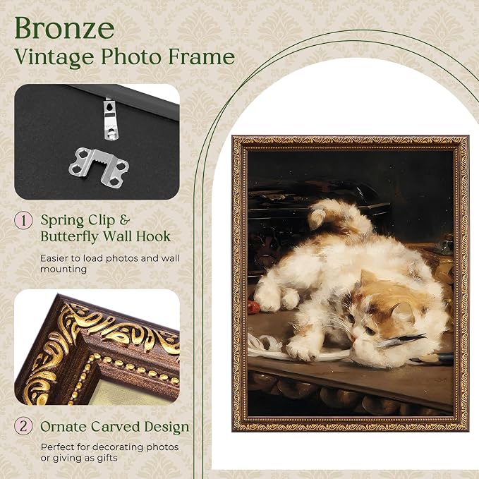 TWING 11x14 Picture Frame, Ornate Vintage 11x14 Photo Frame, 1 Pack | Vintage - Image 4