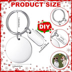 Gisafai 30 Pcs Silver Engravable Metal Keychain Blanks Laser Graduation - Image 2